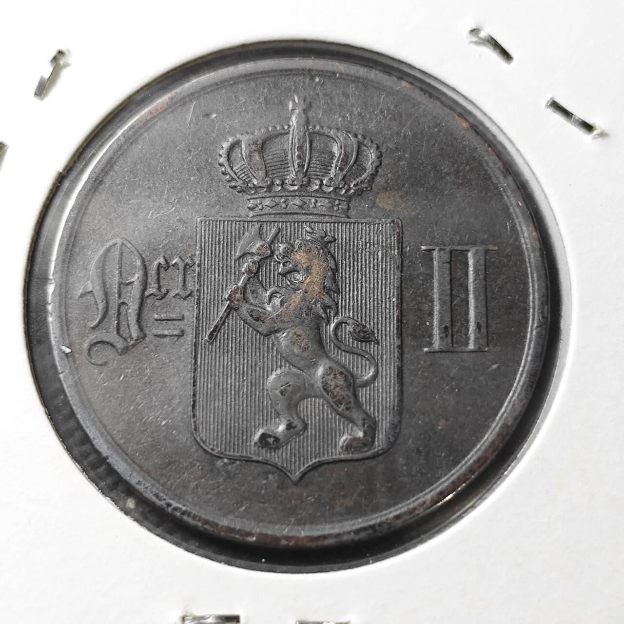 KK钱币收藏小铺  第399期  百期特拍（四拍之三）2月预留时间 周末发货  1878挪威5欧尔铜币