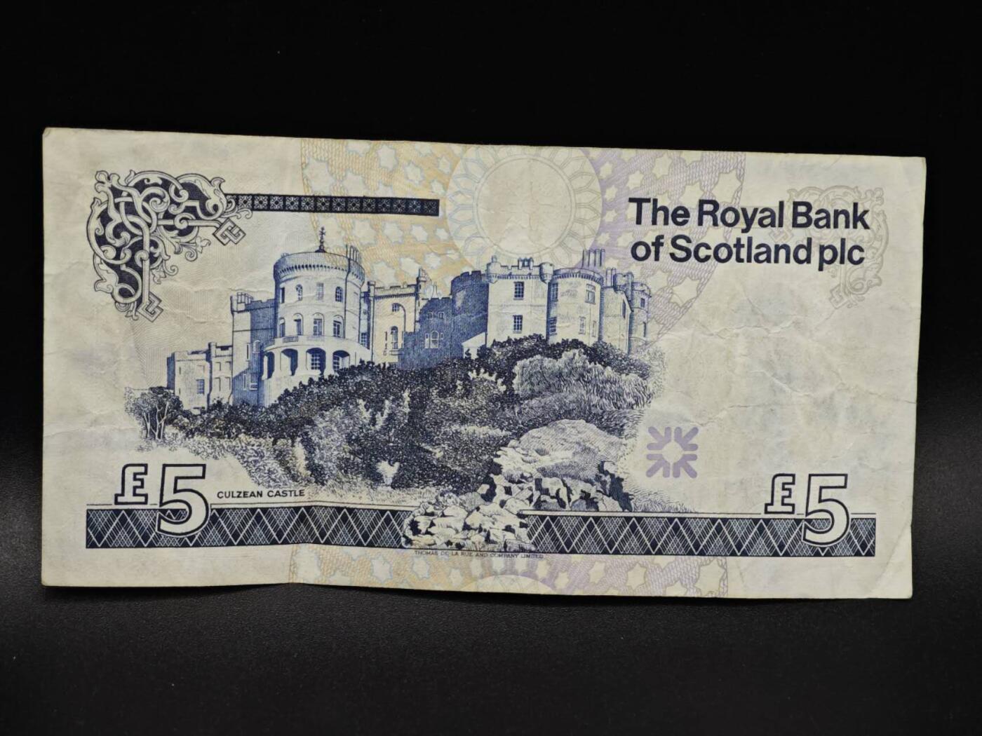 【淘币小摊】限时拍第八百四十五拍  纸币场  满百包邮可预留两周  周一统一发货  英国苏格兰银行998年5镑纸币【有折】