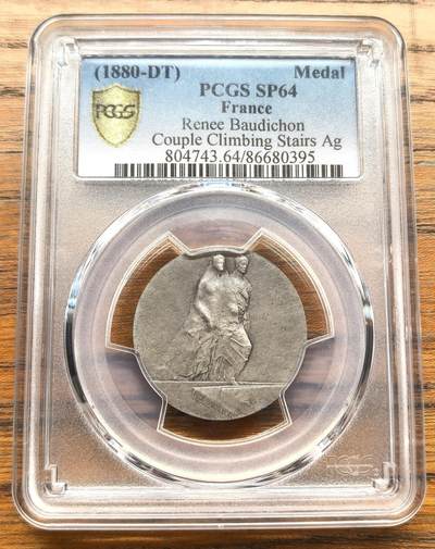 凡希社世界钱币微拍第三百十八期 - 1880法国情侣登梯纪念银章PCGS-SP64