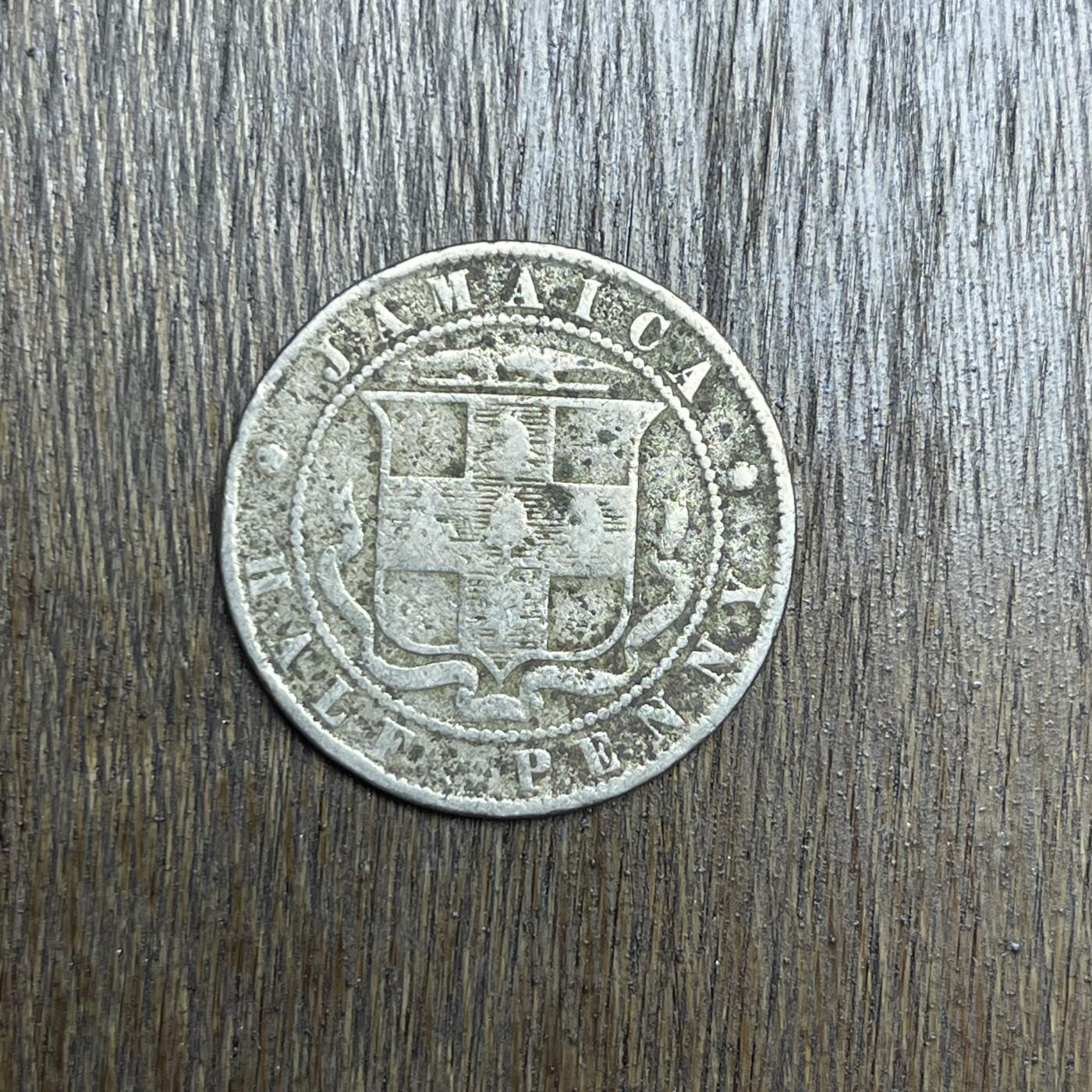 【铜匠收藏】★第137场★散币场。不寄存，30包邮。不满30元，支付5元运费。《接受代拍 代送NGC评级》 38【无寄存】1900 牙买加 维多利亚 半便士 镍币