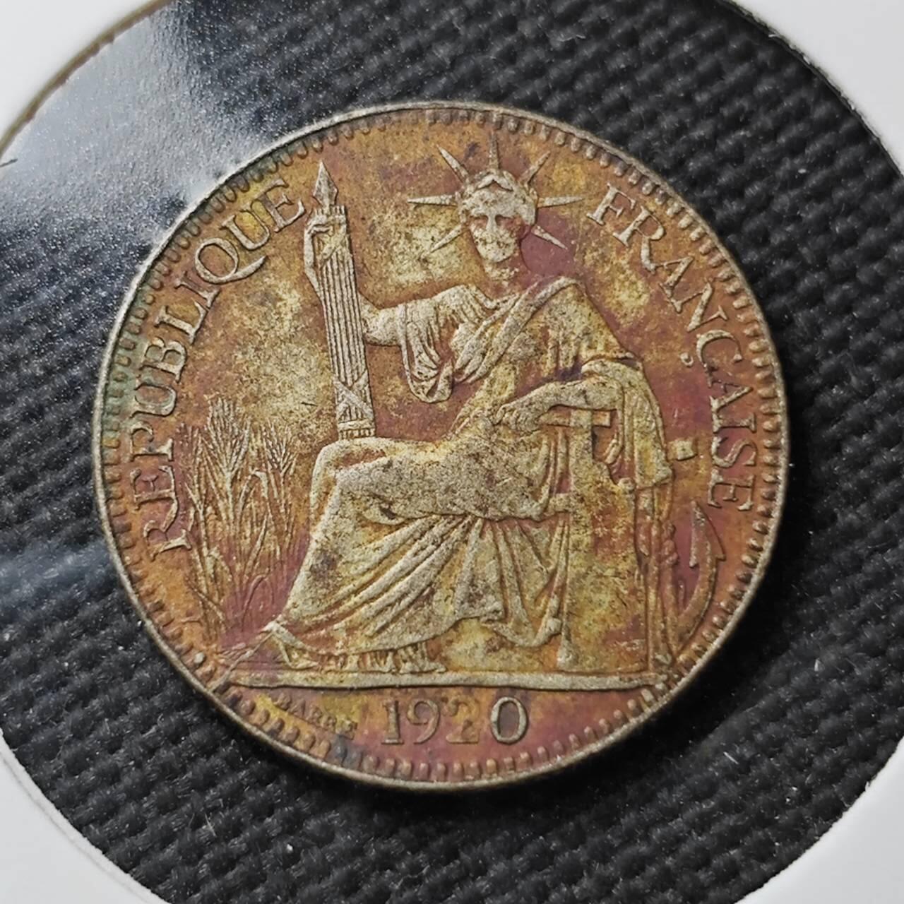 KK钱币收藏小铺  第399期  百期特拍（四拍之三）2月预留时间 周末发货 1920年法属印度支那10分银币 旧金山版 独年