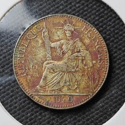 KK钱币收藏小铺  第399期  百期特拍（四拍之三）2月预留时间 周末发货 - 1920年法属印度支那10分银币 旧金山版 独年