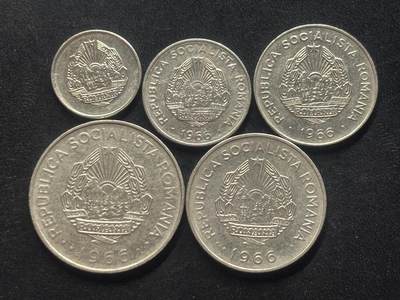 邮泉阁限时拍卖第三十九场 欧洲专场（硬币在国外。请付邮费6元。） 罗马尼亚1966年5枚