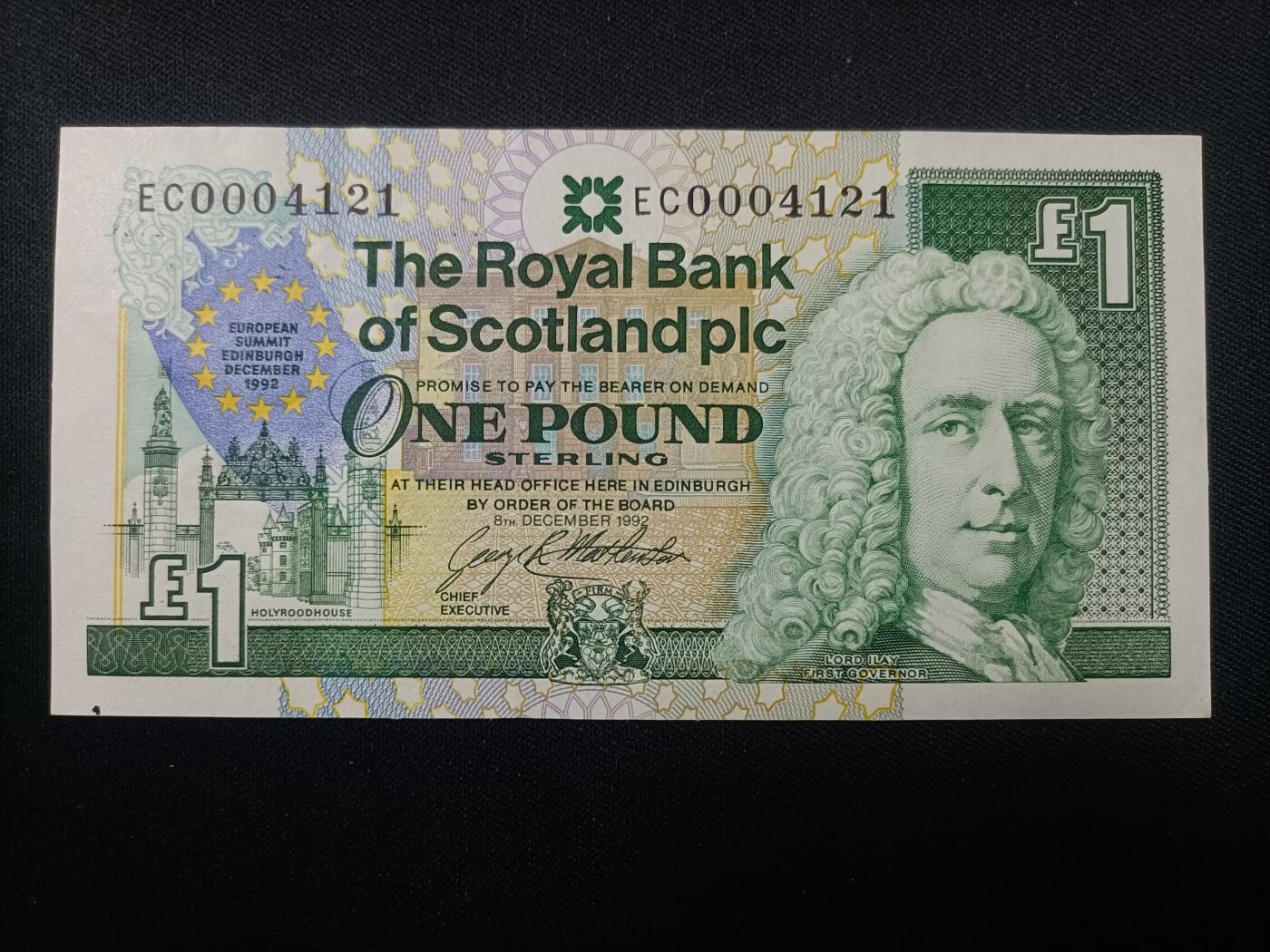 【游宝包邮场】蛇年第106期 纸钞硬币卡牌综合场[二] 苏格兰-1镑 1992年欧盟成立纪念钞 全新UNC