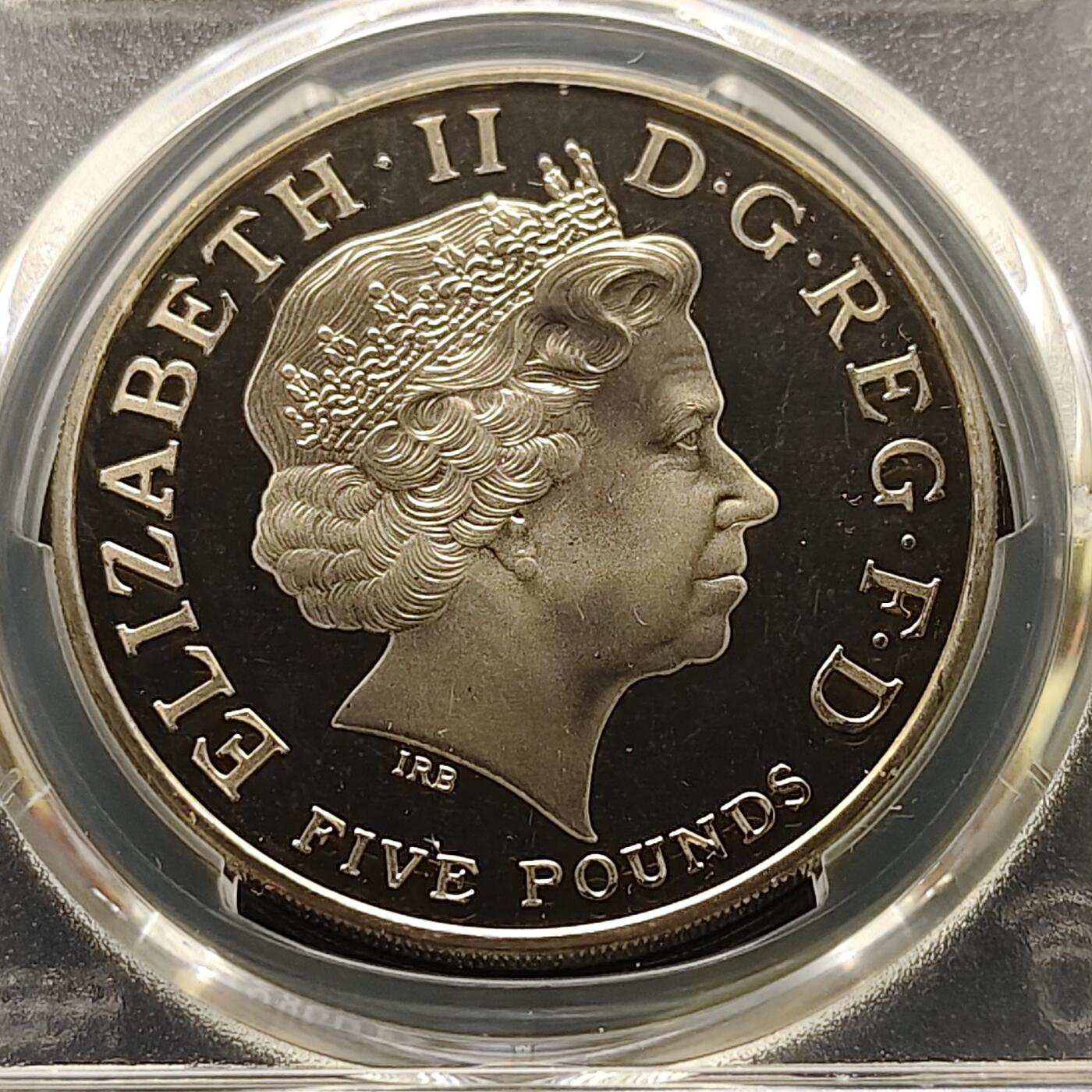 【全场包邮】纯粹捡漏拍493场 【收藏级】英国2005年5镑特拉法加尔海战200周年精制克朗型纪念银币-PCGS PR67 DCAM（更高分仅5枚）