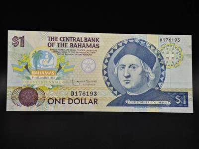 【淘币小摊】限时拍第八百四十五拍  纸币场  满百包邮可预留两周  周一统一发货  - 巴哈马1974年1元纸币