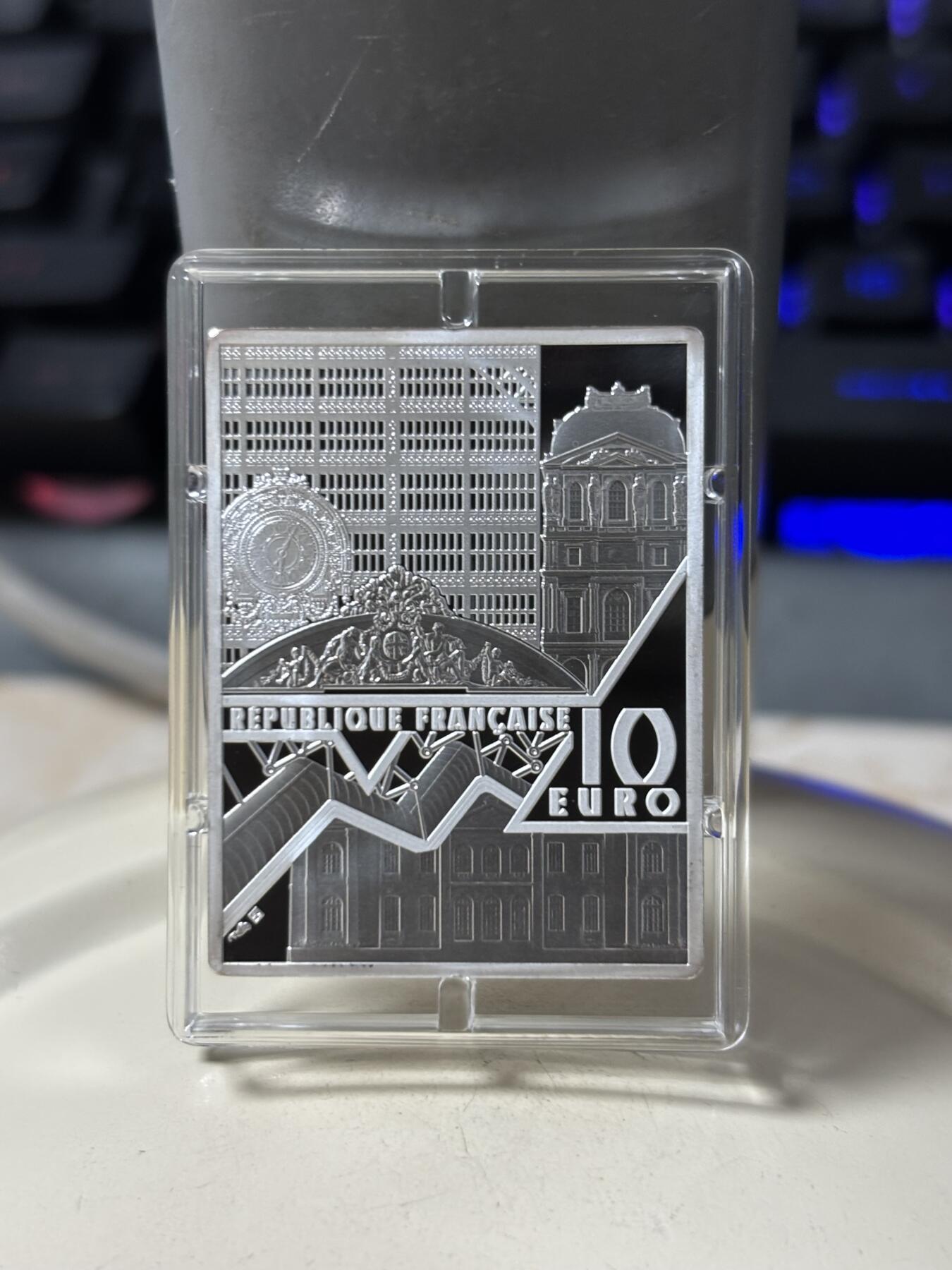 第187期拍卖 法国2022年博物馆的杰作系列莫奈睡莲矩形纪念银币，999银，22.2克，发行量3000枚