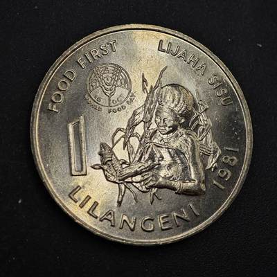 【淘币小摊】实时拍第八百四十四拍   散币场   满百包邮可预留二周 每周一统一发货   - 斯威士兰1981年1里兰吉fao纪念镍币