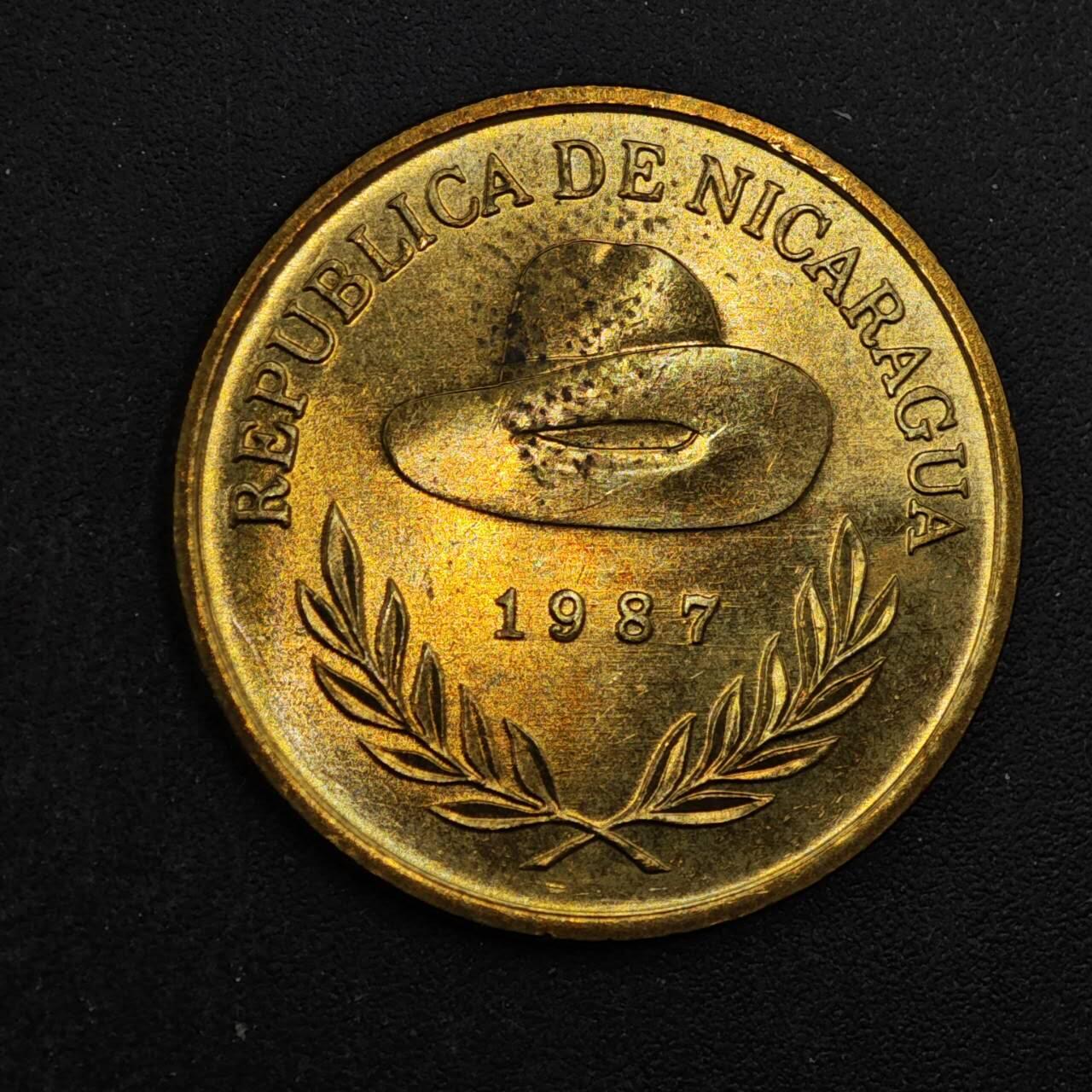 【淘币小摊】实时拍第八百四十四拍   散币场   满百包邮可预留二周 每周一统一发货   尼加拉瓜1987年5可多巴铜币草帽版