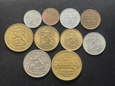 邮泉阁限时拍卖第三十九场 欧洲专场（硬币在国外。请付邮费6元。） 芬兰10枚旧版