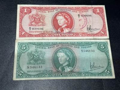 《外钞收藏家》第六百零一期（畅拍场）（本平台长期征集拍品、欢迎藏友们联系合作） - 特里达尼亚1和5面额 2张一起 非全新 品相如图
