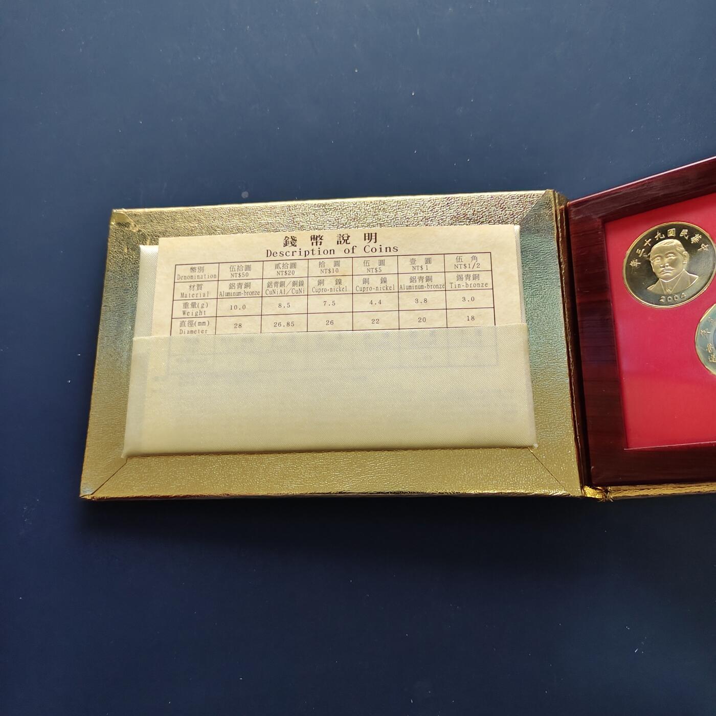 【全场包邮】纯粹捡漏拍493场 【银章】中国台湾2004年（民国93年）梅花五角末版官方精制套币-含生肖猴年迎春接福精制银章