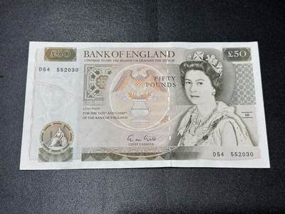 《外钞收藏家》第六百零一期（畅拍场）（本平台长期征集拍品、欢迎藏友们联系合作） - 英国D序列50镑 UNC- 靓号
