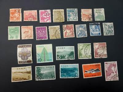 博彦收藏  TM 1月14日 8点 邮票专场 全场包邮 - 日本旧票一组，具体以图片为准，个别瑕疵，大部分上品