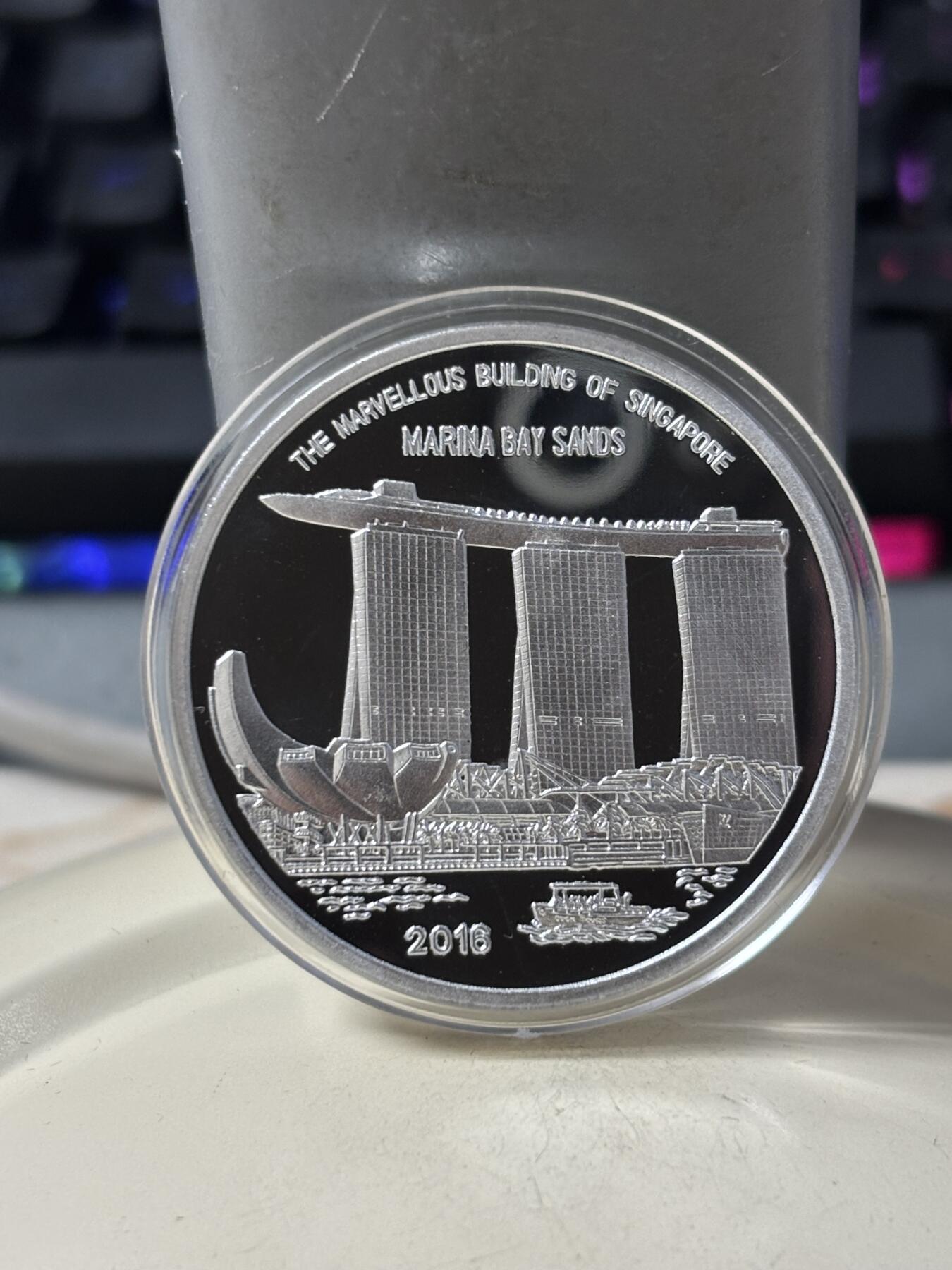 第187期拍卖 朝鲜2016年新加坡币展纪念铝币