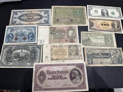 《外钞收藏家》第六百零一期（畅拍场）（本平台长期征集拍品、欢迎藏友们联系合作） - 俄罗斯、匈牙利、德国等11张一起 非全新 品相如图