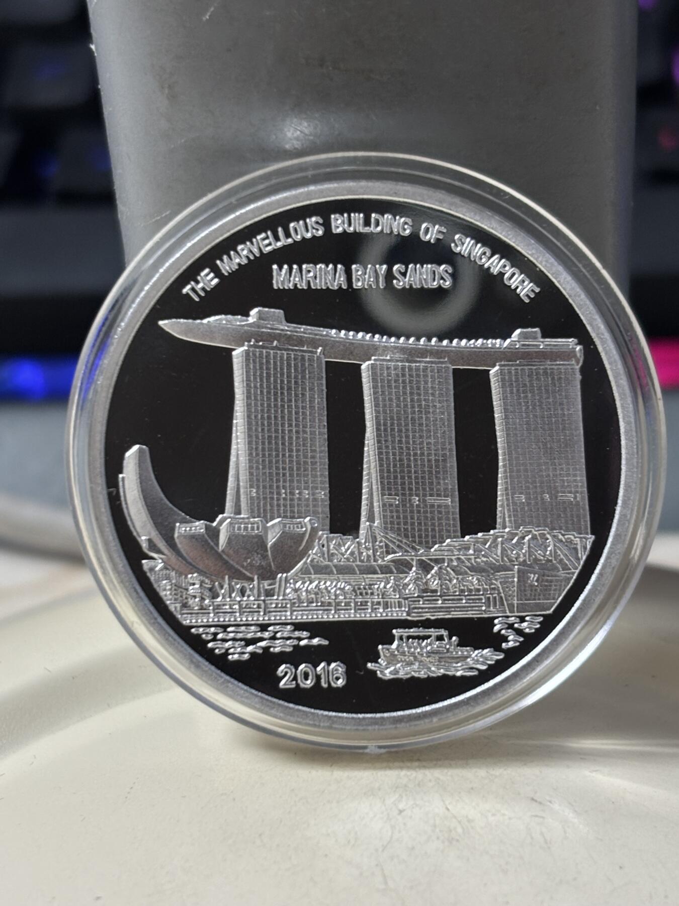 第187期拍卖 朝鲜2016年新加坡币展纪念铝币