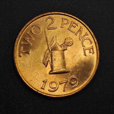 【淘币小摊】实时拍第八百四十四拍   散币场   满百包邮可预留二周 每周一统一发货   - 根西岛1979年2便士铜币