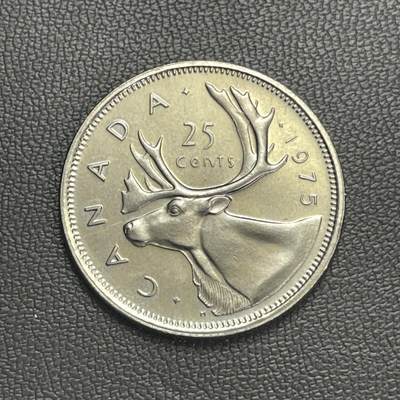 回流0110 - 加拿大1975年25分精制镍币 驯鹿