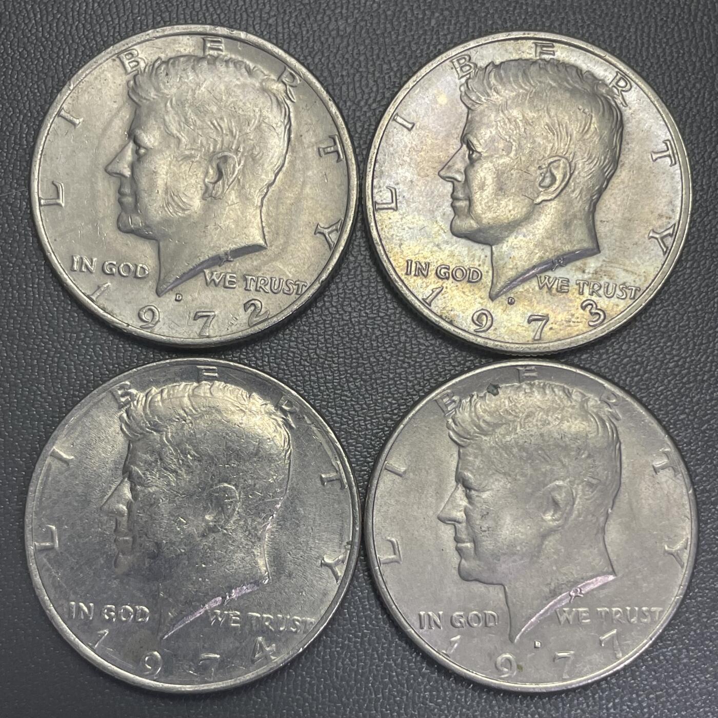 回流0110 美国1/2美元不同年份4枚 肯尼迪总统