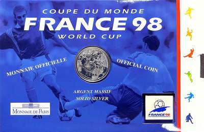 回流0110 - 法国1997年98世界杯足球赛1法郎纪念银币卡册 12克90%银25万枚
