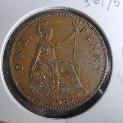 沼泽如烟--第956场 - 英国1936年1便士