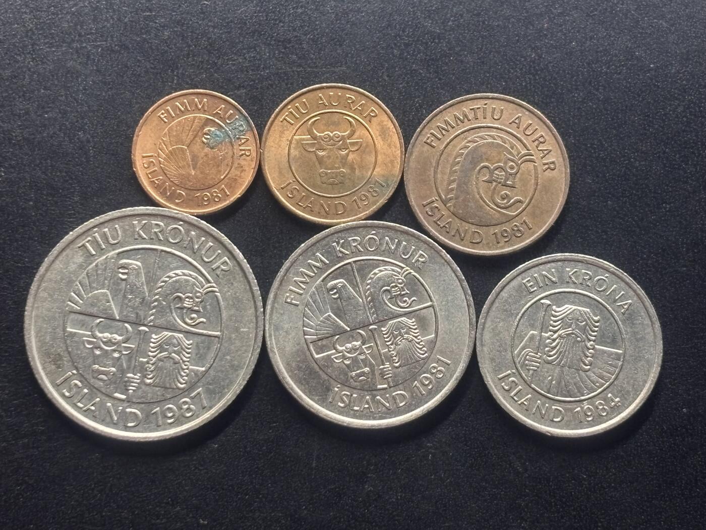 邮泉阁限时拍卖第三十九场 欧洲专场（硬币在国外。请付邮费6元。） 冰岛1981-2024年6枚