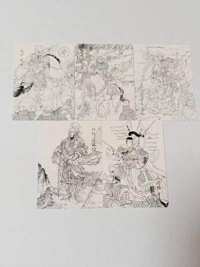 满200包邮！龙虎卡牌-七一场（满200元包邮，无佣金，每周六结拍，欢迎送拍） - 线稿5张 星宿文创 非严 - 梁山五虎将