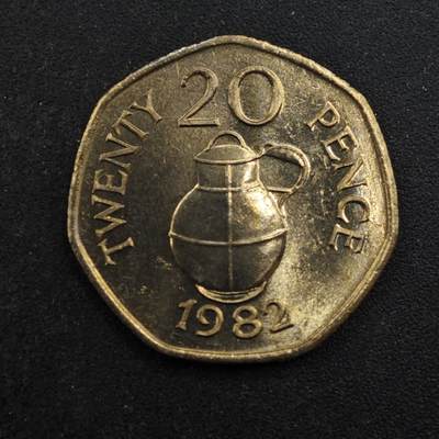 【淘币小摊】实时拍第八百四十四拍   散币场   满百包邮可预留二周 每周一统一发货   - 根西岛1982年20便士镍币