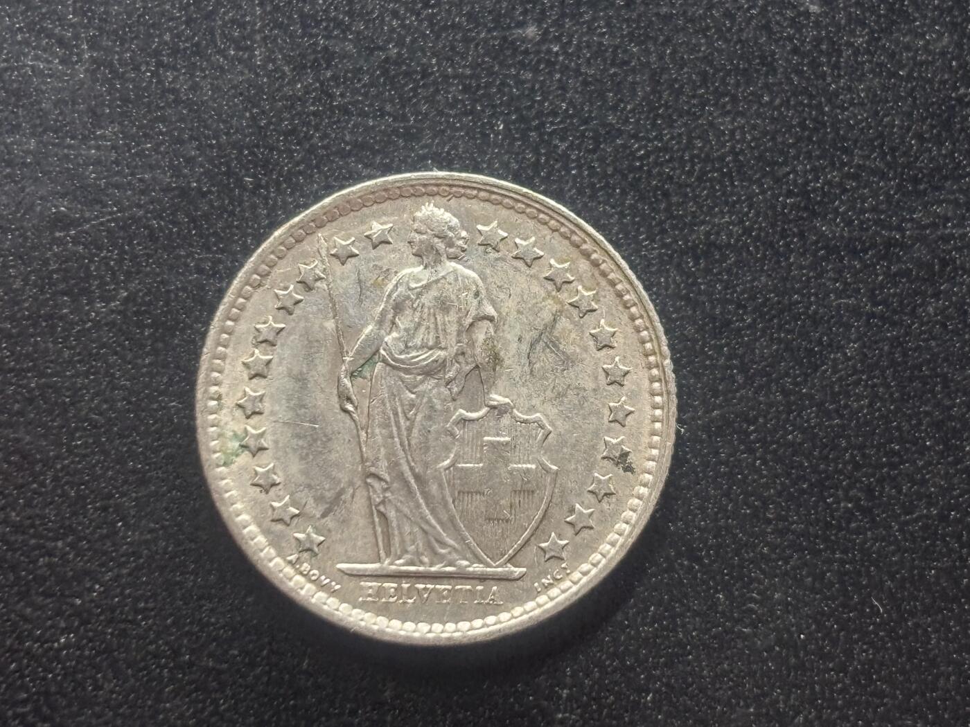 邮泉阁限时拍卖第三十九场 欧洲专场（硬币在国外。请付邮费6元。） 瑞士1964年½法郎银币