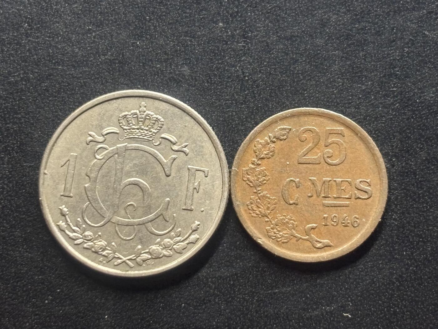 邮泉阁限时拍卖第三十九场 欧洲专场（硬币在国外。请付邮费6元。） 卢森堡夏洛特女大公2枚