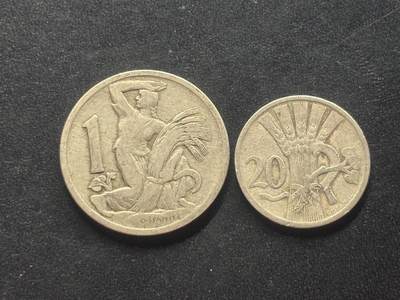 邮泉阁限时拍卖第三十九场 欧洲专场（硬币在国外。请付邮费6元。） 捷克斯洛伐克第一共和国2枚