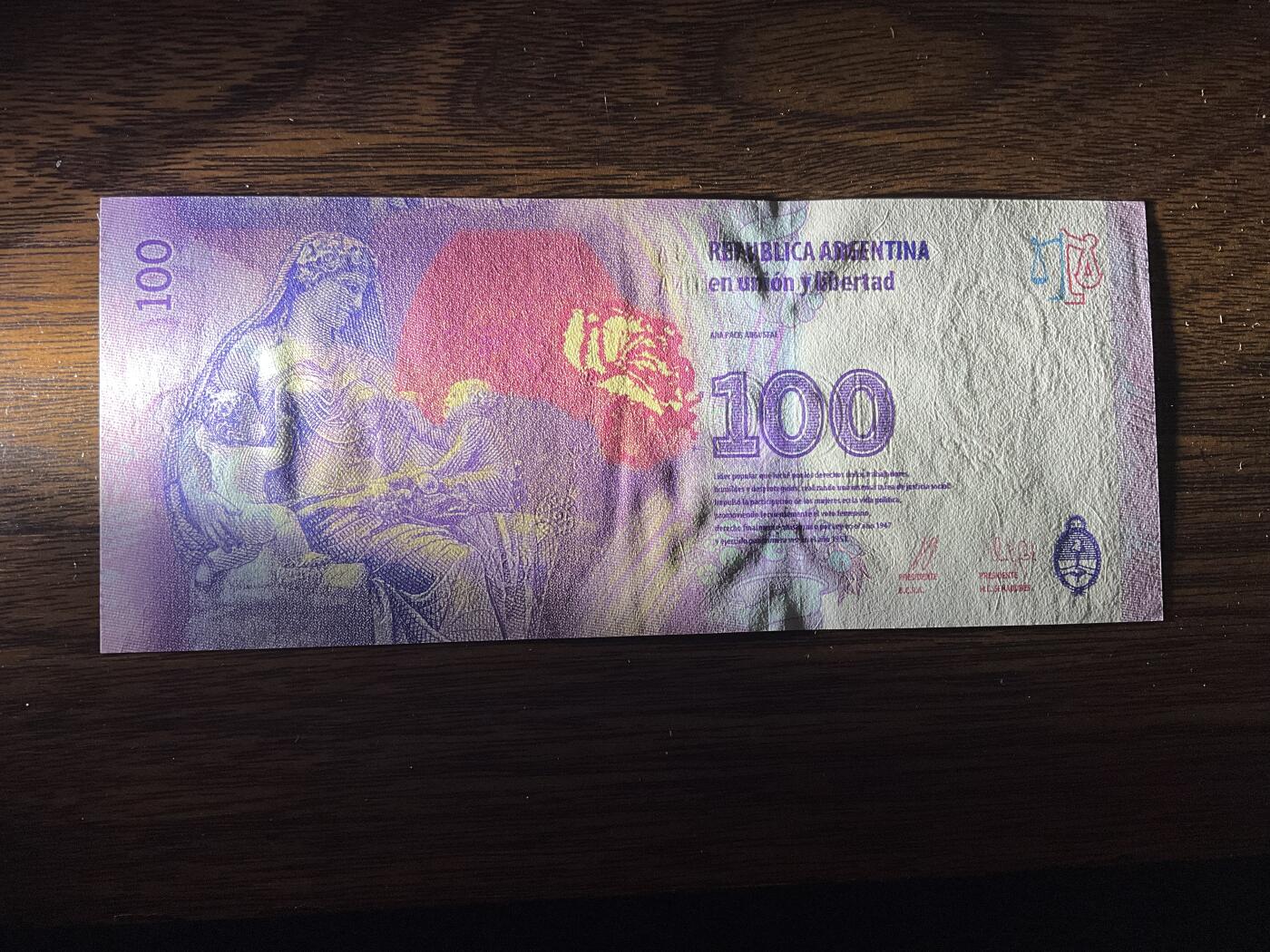 【礼羽收藏】🌏世界钱币拍卖第119期 阿根廷 100 比索贝隆夫人纪念钞(获奖版) UNC极稀缺AA首发冠 尾8