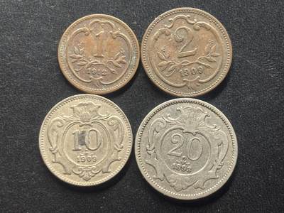 邮泉阁限时拍卖第三十九场 欧洲专场（硬币在国外。请付邮费6元。） - 奥匈帝国4枚