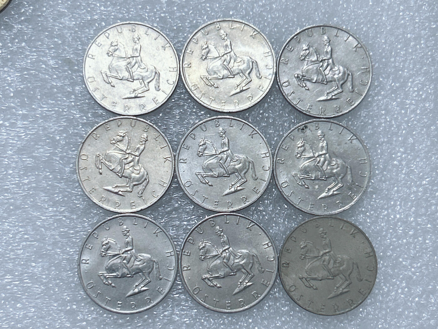 第一海外回流一元起拍收藏 散集专场  第289期 奥地利5先令硬币 9枚