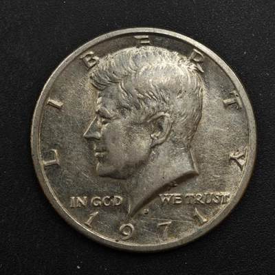 【淘币小摊】实时拍第八百四十四拍   散币场   满百包邮可预留二周 每周一统一发货   - 美国1971年肯尼迪半美元