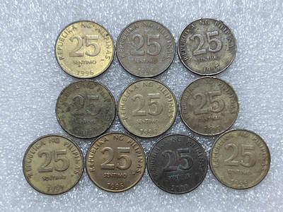 第一海外回流一元起拍收藏 散集专场  第289期 - 菲律宾25分黄铜币 10枚