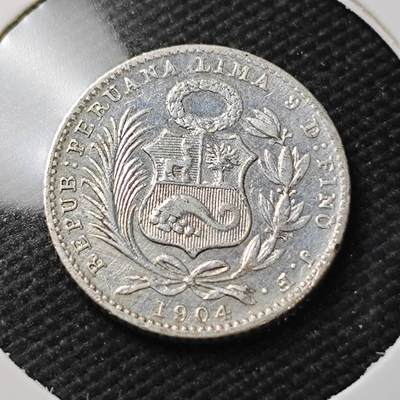 KK钱币收藏小铺  第399期  百期特拍（四拍之三）2月预留时间 周末发货 -  1904秘鲁1角银币