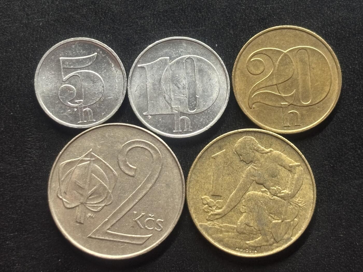 邮泉阁限时拍卖第三十九场 欧洲专场（硬币在国外。请付邮费6元。） 捷克斯洛伐克1991-1993年5枚