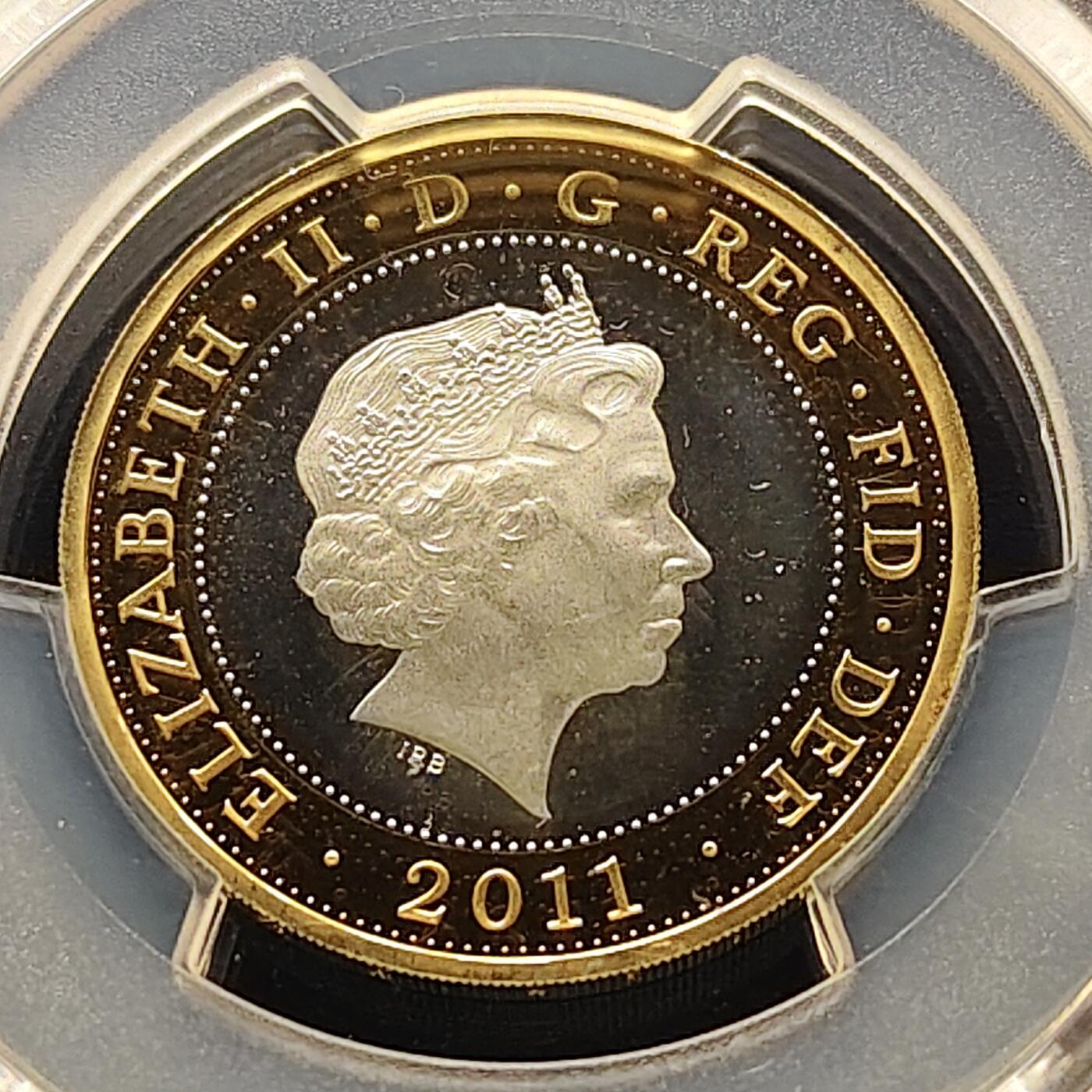 【全场包邮】纯粹捡漏拍493场 【收藏级·亚军分】英国2011年2镑玛丽玫瑰号500周年精制镀金纪念银币-PCGS PR68 DCAM（更高分仅2枚）