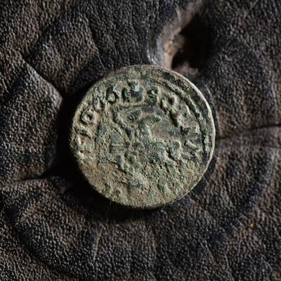 【良泉】【春节前最后一场】2月5日晚19.30点开拍！208组，本场结束后预存钱币的朋友请告知，将连同本场拍品一起邮寄，预祝诸位春节愉快！ - 公元1666年【波兰立陶宛联邦】约翰二世·卡齐米尔·瓦萨“骑士”铜希林，1.27克