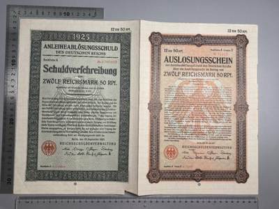 小驴勋章奖章收藏1月10日周六晚六点拍卖（珍爱和平，收藏战争，铭记历史，勿忘国耻，忠党爱国。有偿代拍，送拍规则在简介最后，参拍须阅读规则后再参拍，关系到运费包装发货时效真假辨别等关键信息，拍卖时不再发原图，看大图店主微信码在拍卖店铺介绍里） - 25年12马克债券