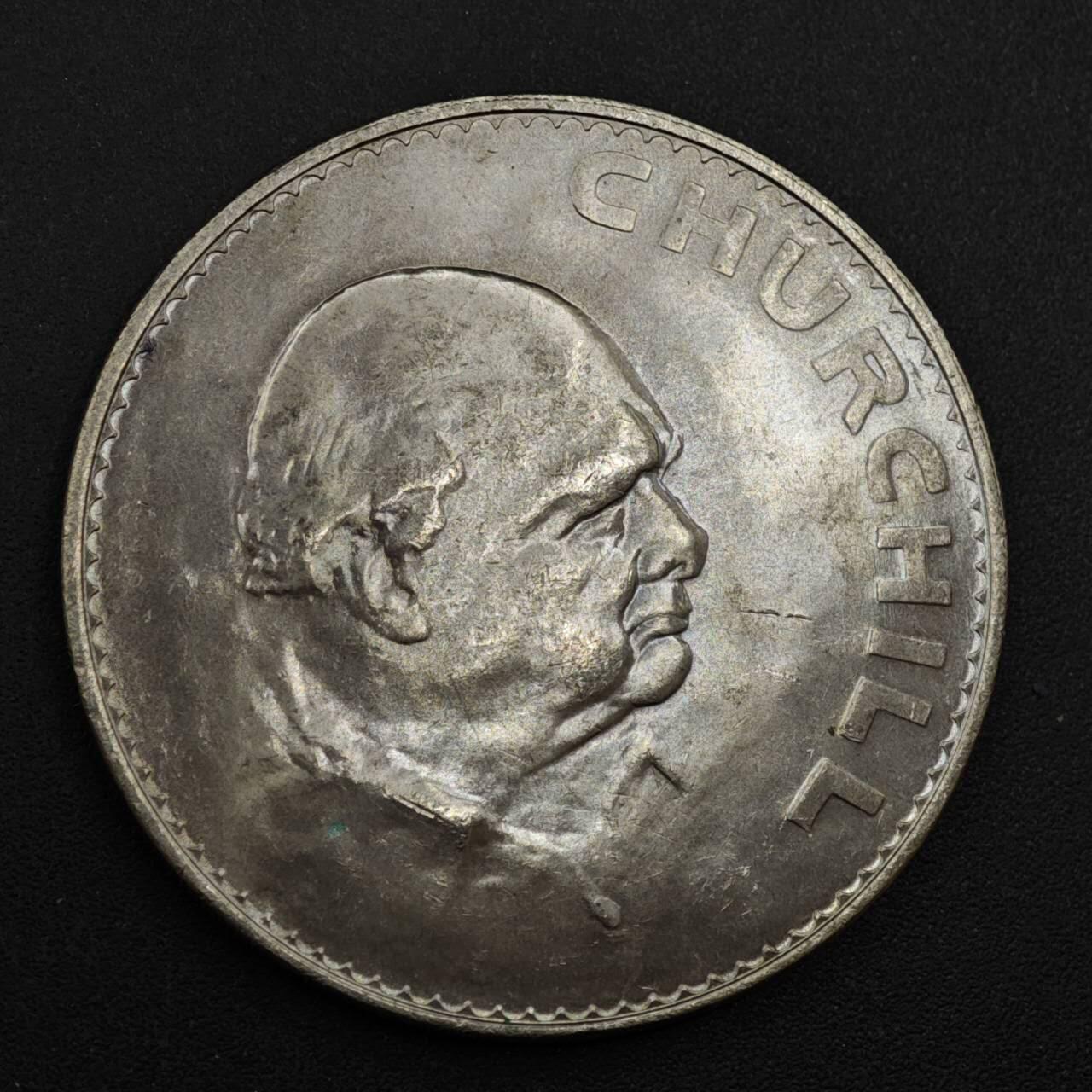 【淘币小摊】实时拍第八百四十四拍   散币场   满百包邮可预留二周 每周一统一发货   英国1965年丘吉尔克朗纪念币