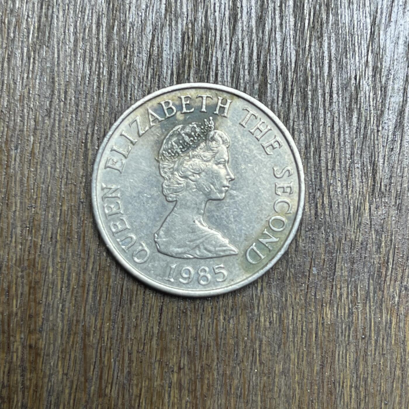 【铜匠收藏】★第137场★散币场。不寄存，30包邮。不满30元，支付5元运费。《接受代拍 代送NGC评级》 18【无寄存】1985 泽西 5便士 镍币