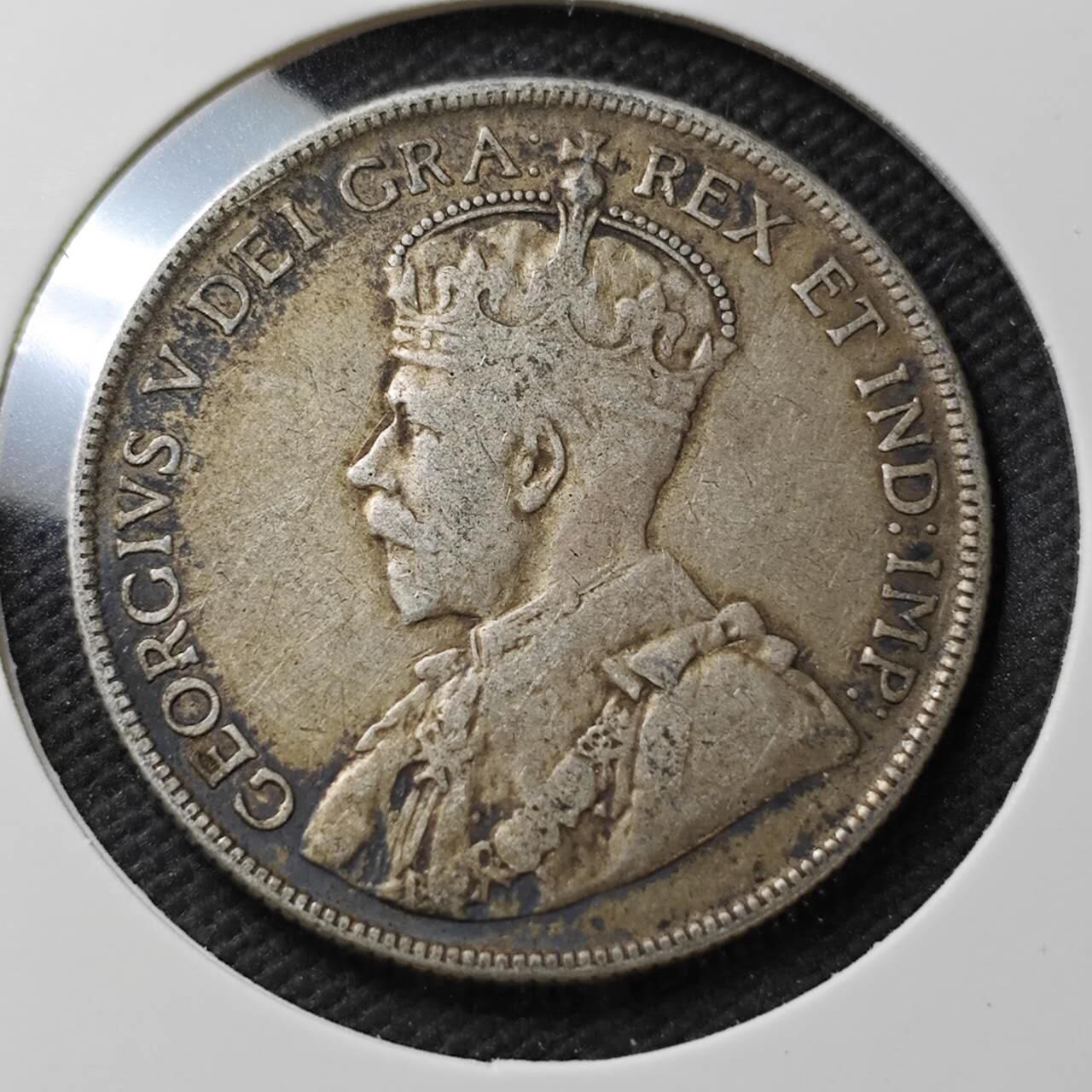 KK钱币收藏小铺  第399期  百期特拍（四拍之三）2月预留时间 周末发货  1917英属加拿大50分银币