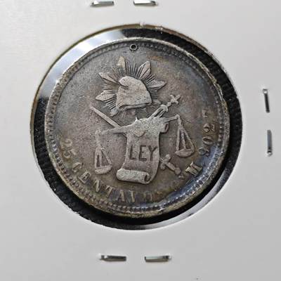 KK钱币收藏小铺  第399期  百期特拍（四拍之三）2月预留时间 周末发货 -  1885墨西哥25分银币 天平