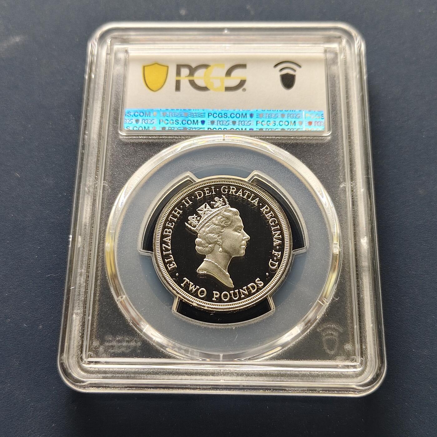 【全场包邮】纯粹捡漏拍493场 【收藏级·冠军分】英国1986年2镑爱丁堡英联邦运动会精制纪念银币-PCGS PR69 DCAM 