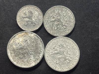 邮泉阁限时拍卖第三十九场 欧洲专场（硬币在国外。请付邮费6元。） 波希米亚和摩拉维亚保护国4枚