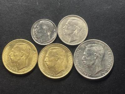 邮泉阁限时拍卖第三十九场 欧洲专场（硬币在国外。请付邮费6元。） - 卢森堡让大公5枚