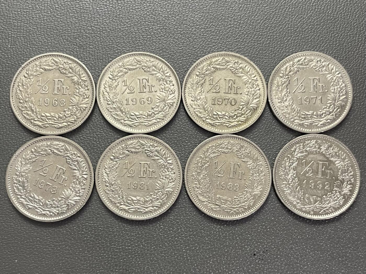 回流0110 瑞士1/2瑞士法郎8枚
